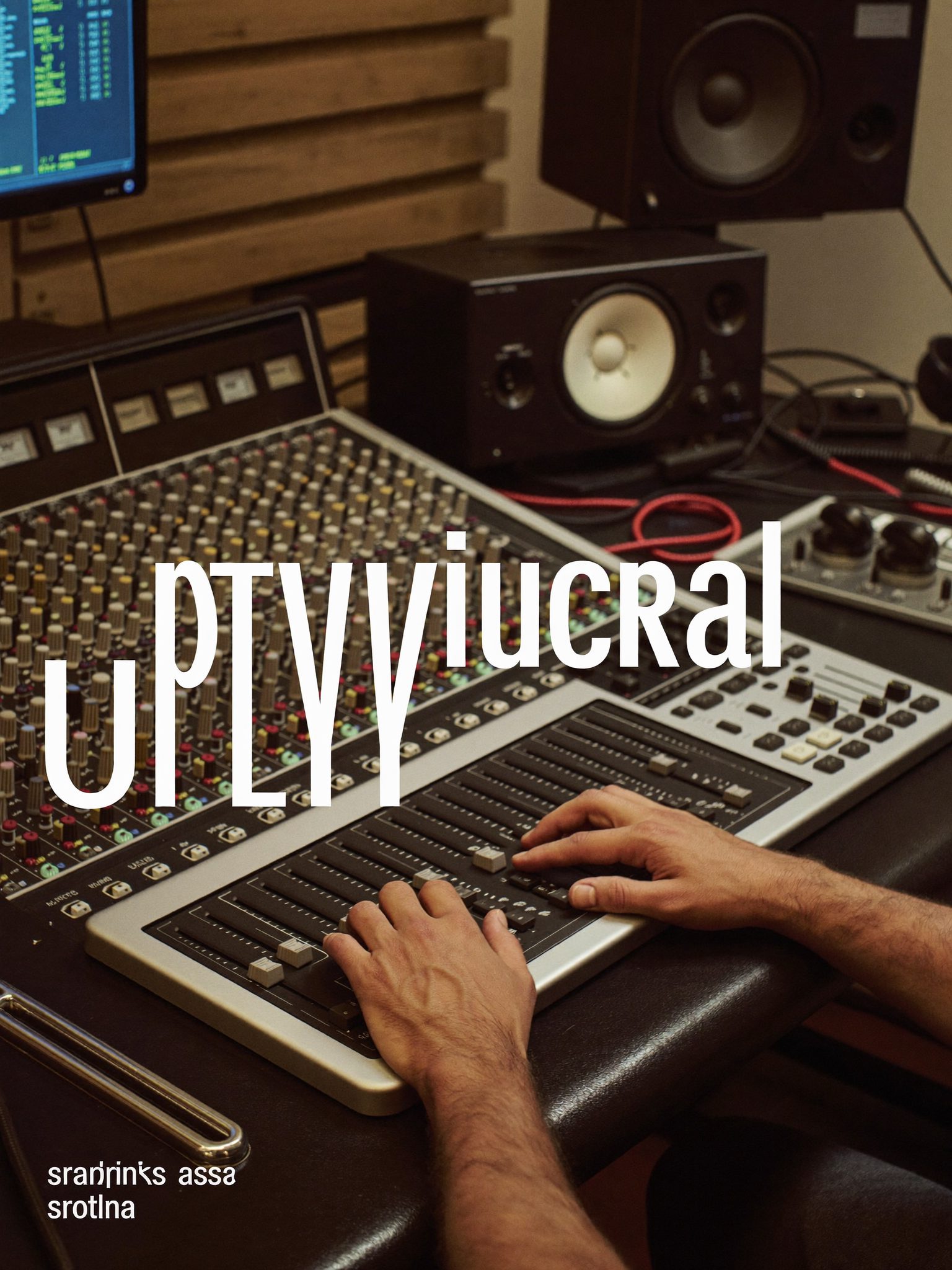 Sound engineer preparing digital streaming output at the mixing console